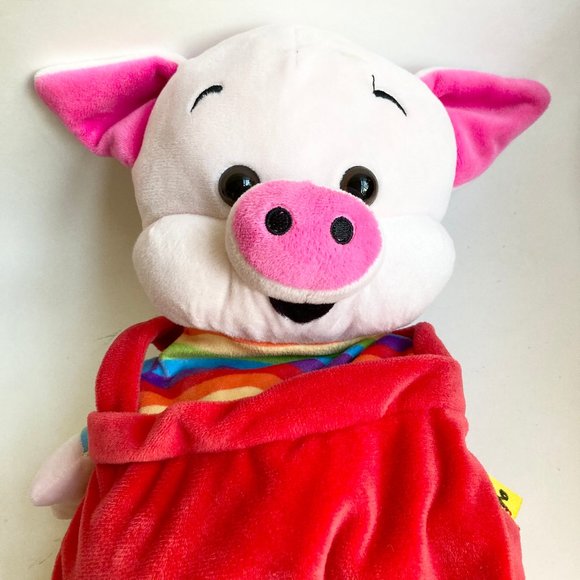 RARE European Pig Plush Stuffed Animal Norwegian Rainbow LGBT Vintage Zipper - Picture 2 of 12
